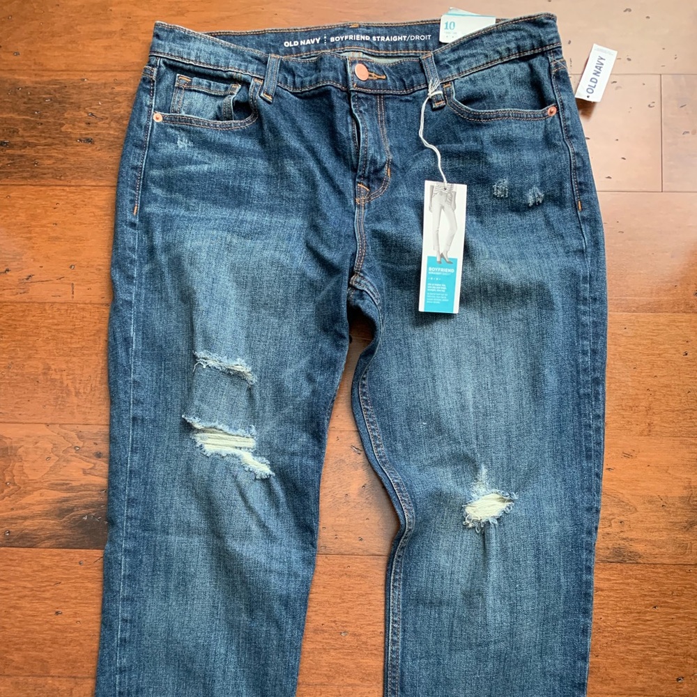 NWT- Old Navy Boyfriend Distressed Denim
